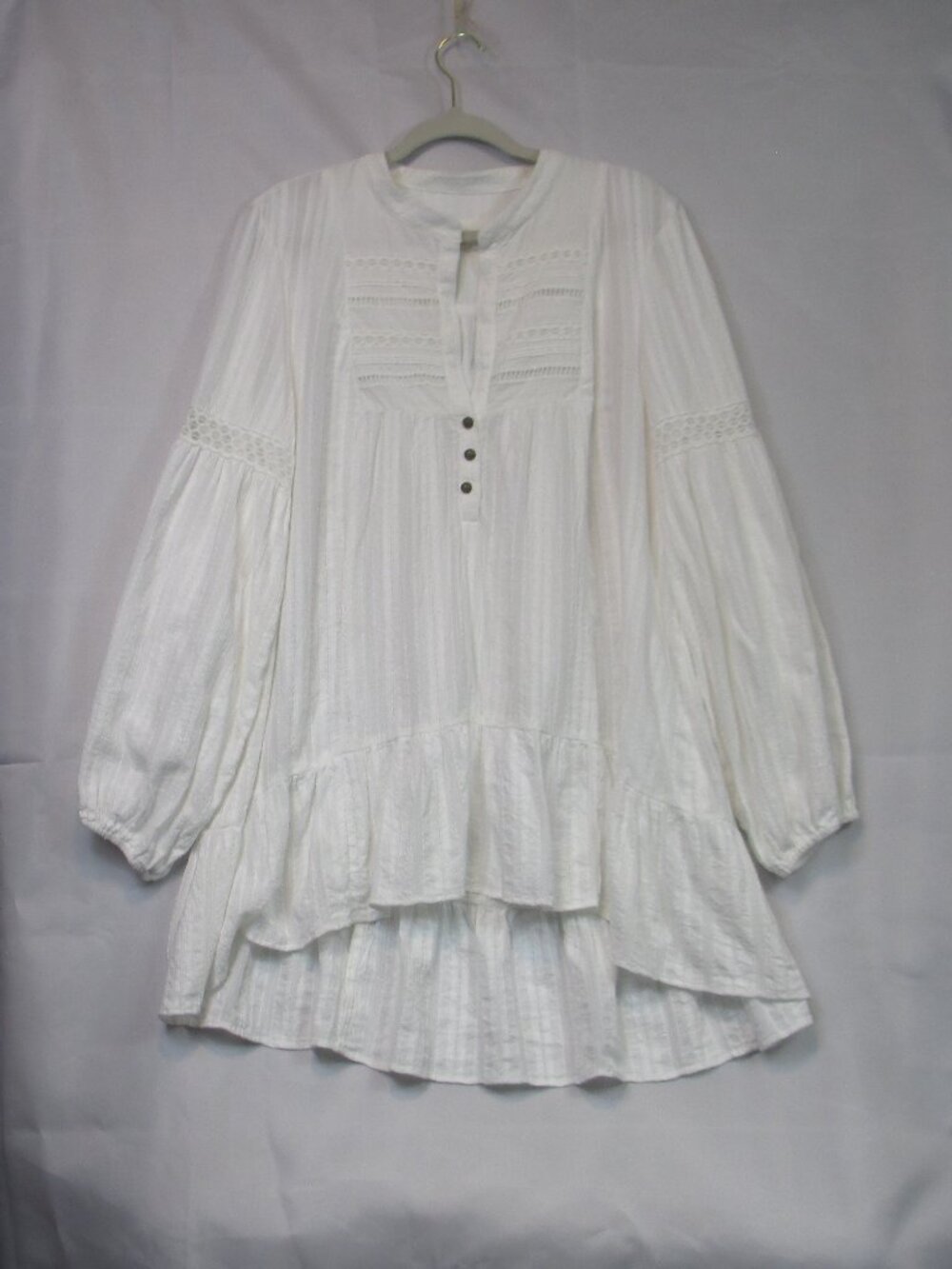 By Anthropologie Haley Embroidered Lace Tunic Blouse Ivory Size Large EUC - Picture 2 of 11